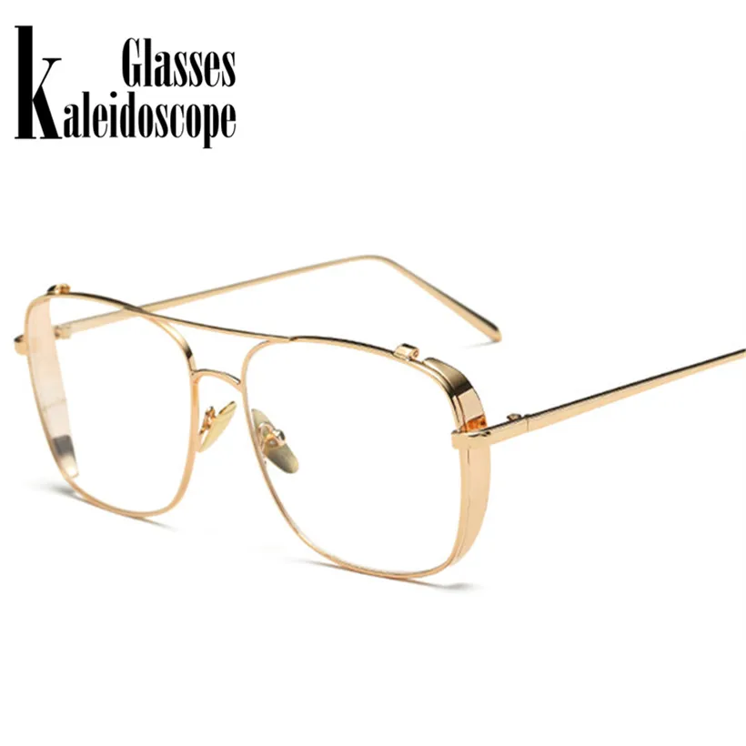 

Kaleidoscope Glasses Oversized Alloy Men Eyeglasses Transparent Sunglasses Women Optical Glasses Frames Vintage Eyewear