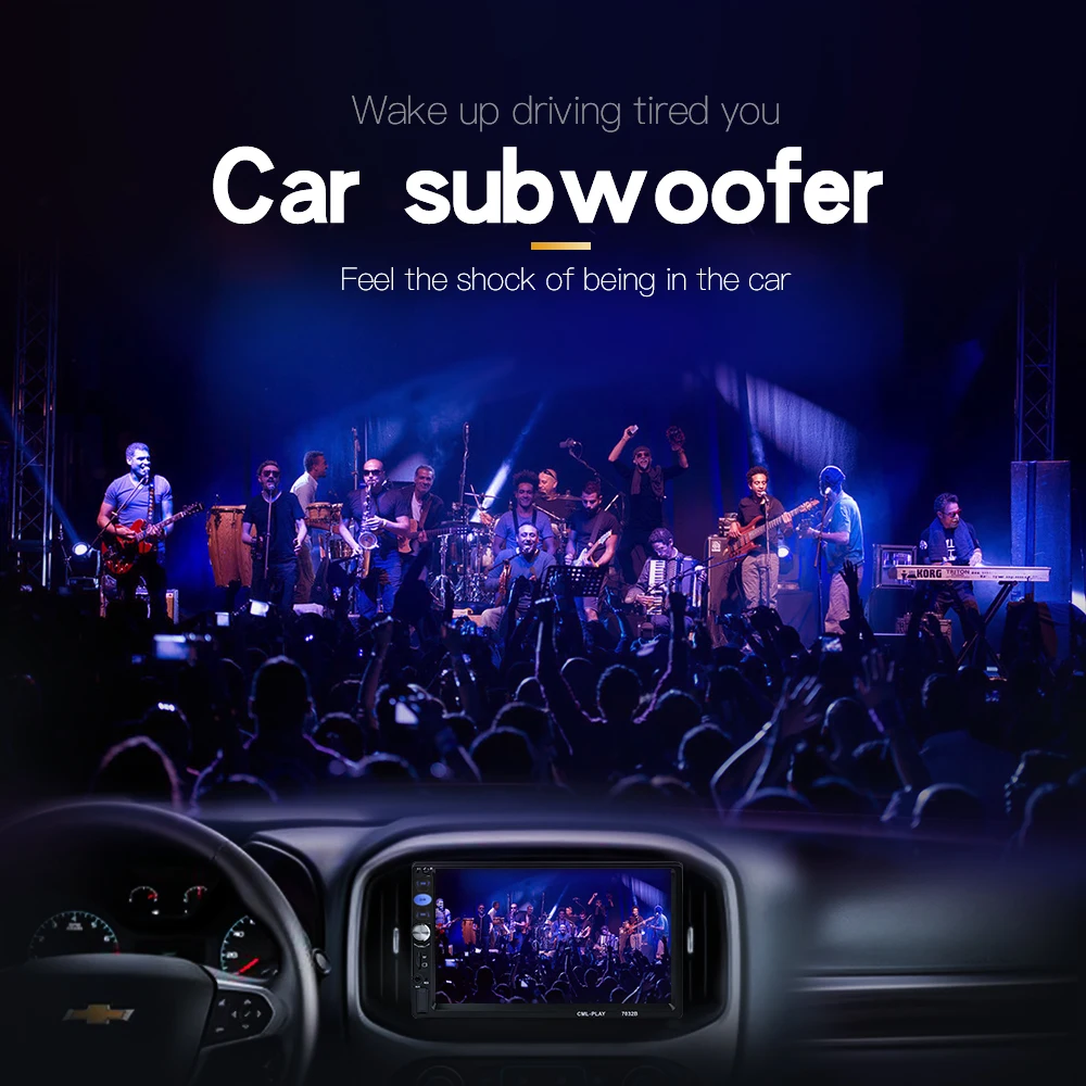 2din Car Radio 7 pulgadas Touch mirrorlink reproductor Android subwoofer MP5 reproductor Autoradio Bluetooth cámara de visión trasera grabadora