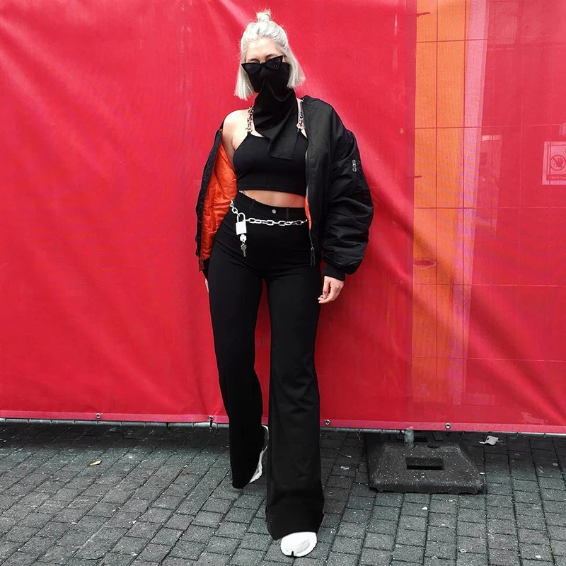 Повседневные Прямые брюки Waatfaak женские с высокой талией облегающие простые