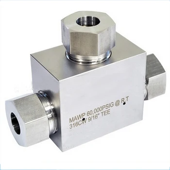 

Free shipping Model:T2243 9/16'' O.D 22,000 PSI Tee type stainless steel pipe connectors for Metal tube