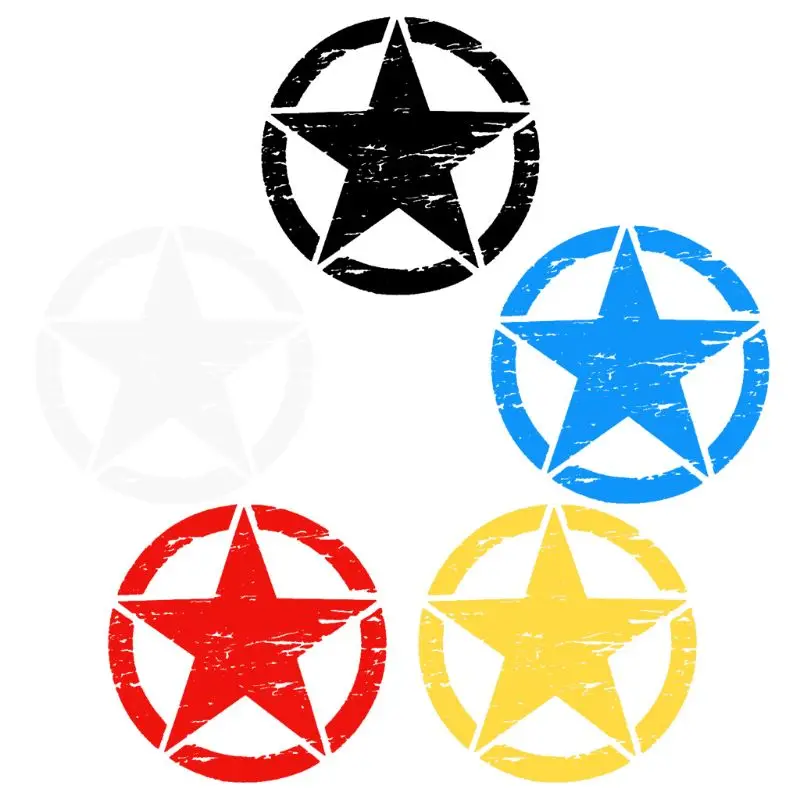 

50cm Big Stickers on Cars Army Star Distressed Decal for Jeep Sticker Large Vinyl Military Hood Graphic Body Fits Most Vehicles
