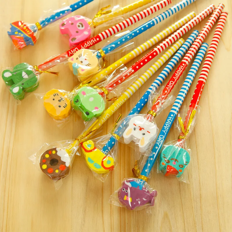1pc diy Standard Pencils korean novetly cartoon animal cute wooden