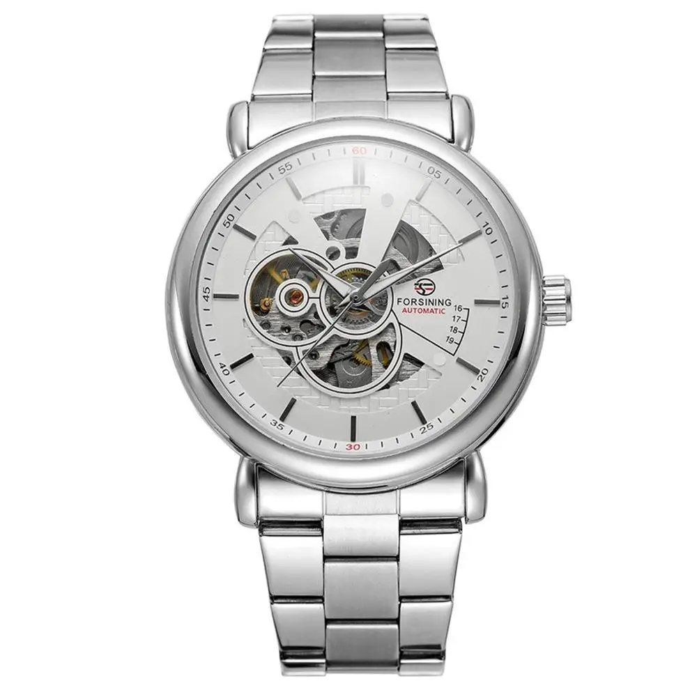 

Hollow Luxury Retro Fashion Design Business Fashion Men's Steel Belt Mechanical Watch Transparent Mesh Bracelet For Men