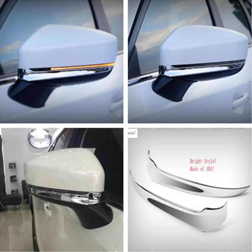 

Lapetus Accessories Fit For Mazda CX-9 CX9 2017 2018 2019 ABS Outside Rearview Mirror Strip Molding Cover Kit Trim / Chrome Kit