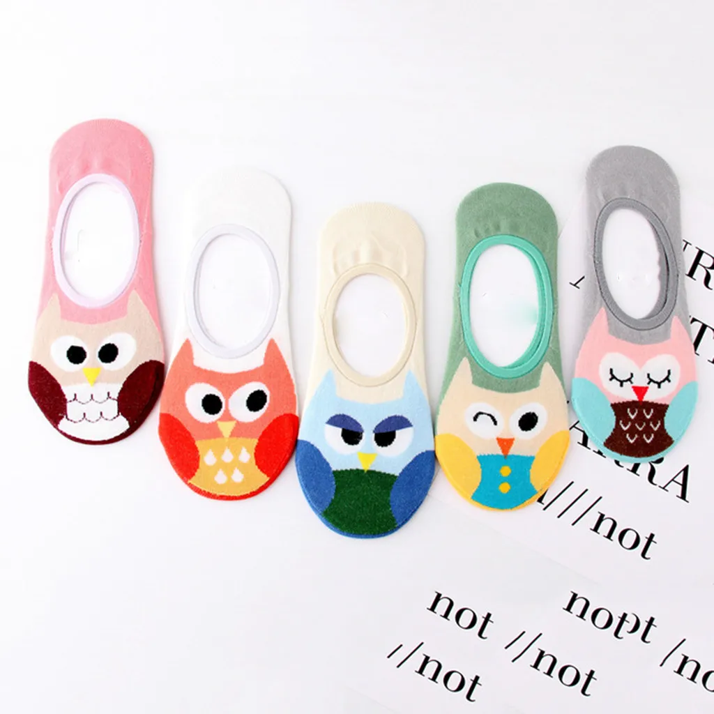 

2019 JAYCOSIN Summer Spring Autumn Women Simple Cute Cotton Funny Cartoon Owl Animal Character Ladies Boat Sock April2 P30