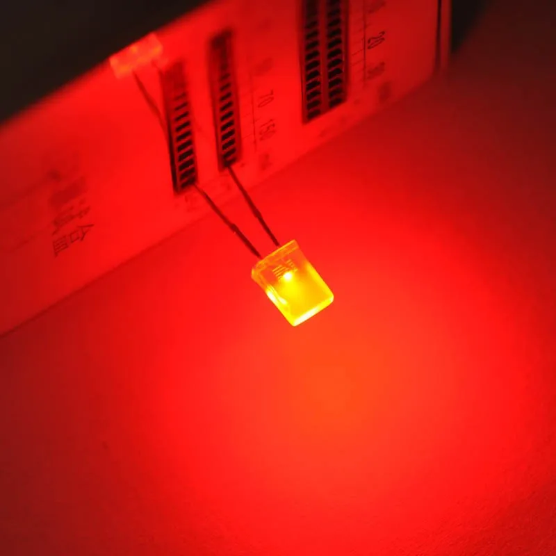 5x2x7mm rectangle red led with flat top red lens high brightness 2pins through hole(2)