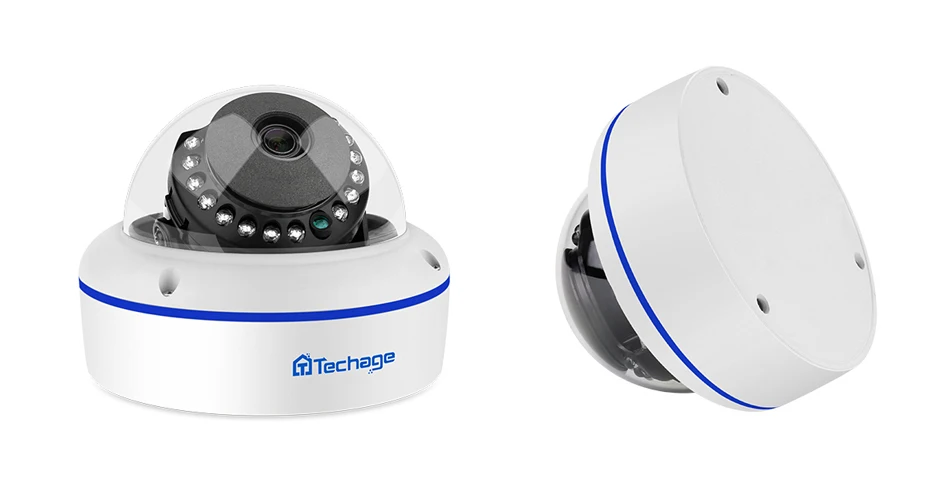 Câmera de Segurança Dome ao ar Onvif para Kit Techage 48 v Livre Indoor ip Câmera Vídeo Ntework Vigilância Sistema Nvr 4mp 5mp H.265 Poe 15 Techage 4mp 5mp h.265 câmera de segurança