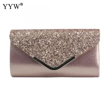 

YYW New Luxury Evening Clutch Banquet Glitter Purse Bag Over Shoulder Chain Bags Sequined Designer Crystal Envelope Clutches