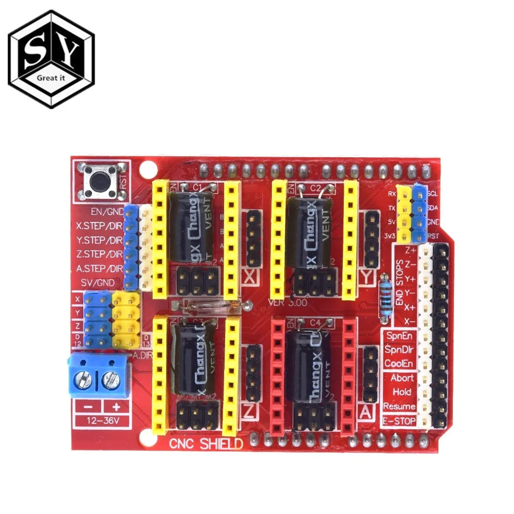 Great IT CNC Щит V4 щит v3 гравировальный станок/3d принтер/A4988 Плата расширения драйвера для arduino Diy Kit