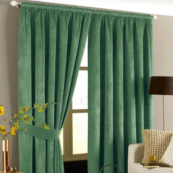Толстые бархатные шторы материал плотные комнатные жалюзи оттенки и жалюзи шторы балалайка жалюзи гостиная шторы - Цвет: Grass Green