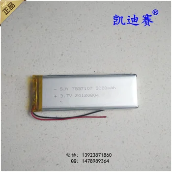 

3.7v li po li-ion batteries lithium polymer battery 3 7 v lipo li ion rechargeable lithium-ion for tablet dvr7837107 3000mAh LED