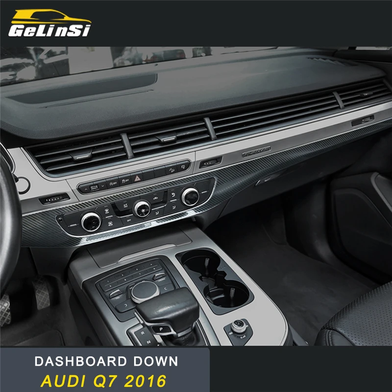 

GELINSI for Audi Q7 4M 2016-2018 Car Styling Center Console Dashboard Panel Down Cover Trim Frame Sticker Interior Accessories