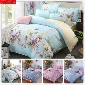 

Classical 3/4 pcs Bedding Sets Soft Cotton Bed Linens Single Twin Full Double Queen King Size Duvet Cover Quilt Comforter Case