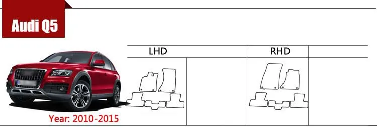 Savanini 5 шт. Премиум ткань нейлон моющиеся автомобильные коврики ковер для Audi Q5 2010