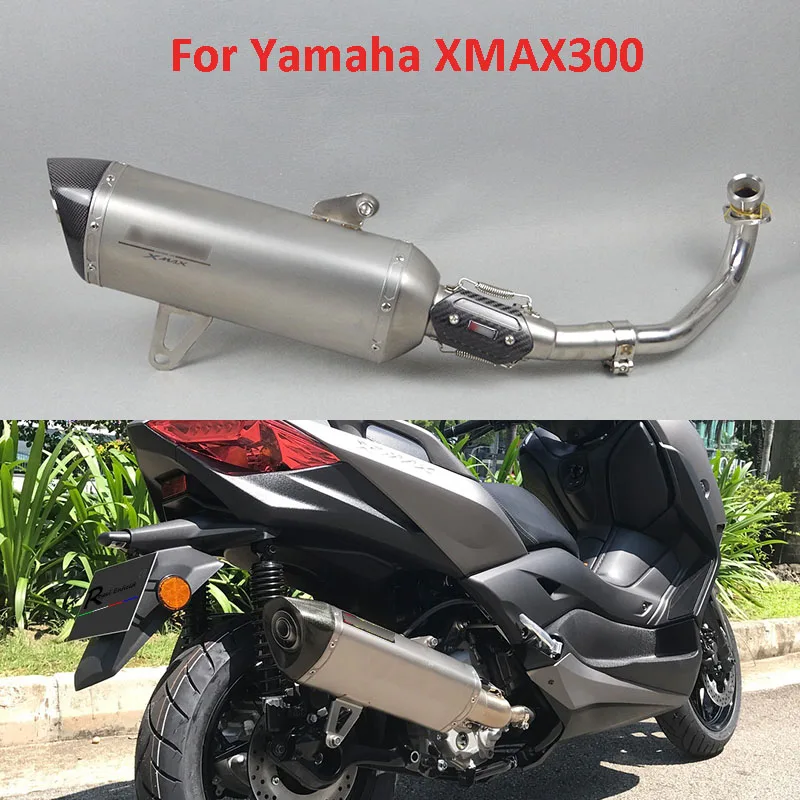 XMAX300 Motorcycle Exhaust System Full Set Pipe Muffler Front Link Pipe