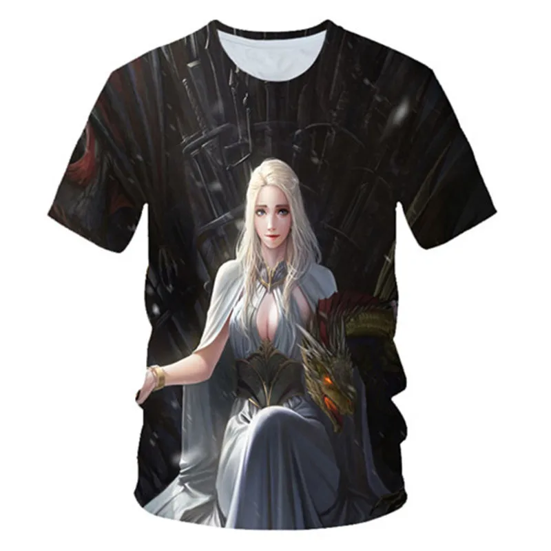 Футболка Liumaohua Night King &amp Dragon 2019 новая футболка с 3d принтом летние топы короткими