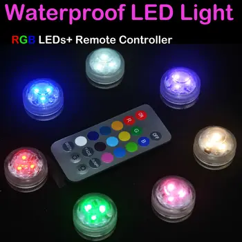 

10pcs*MINI Submersible led Lights With Multi Function Remote for wedding vase Home party decoration underwater holiday lights