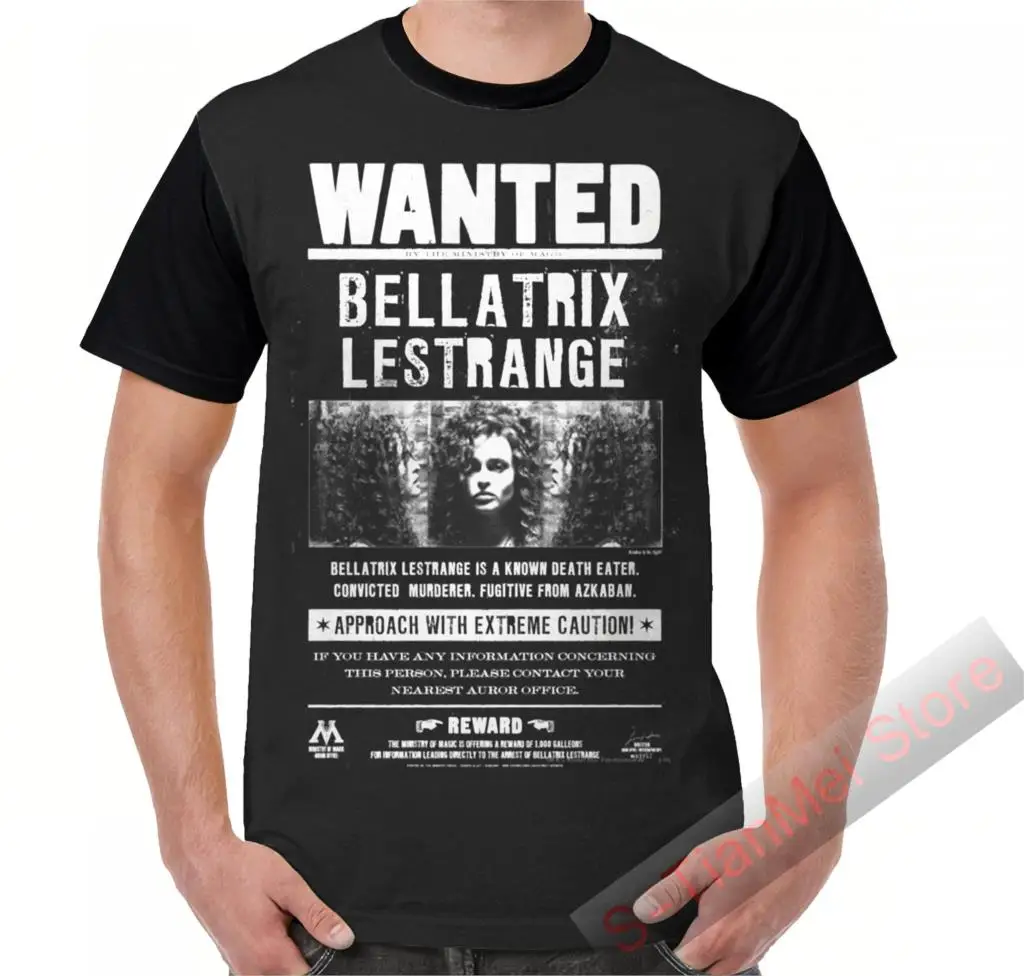 

Summer Graphic t shirt men tops tees wanted bellatrix lestrange printed women funny T-Shirt Short Sleeve Casual tshirts