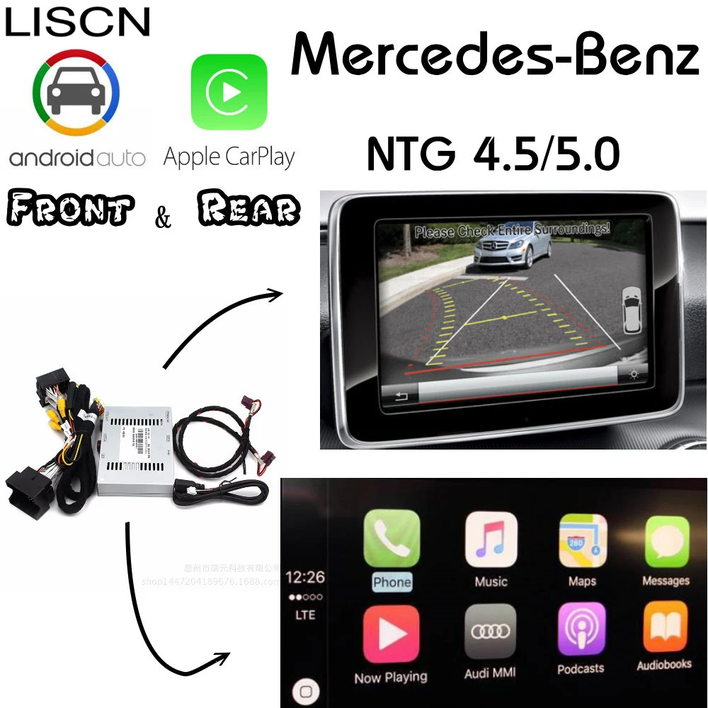 For Mercedes Benz Carplay box Rear Camera Android carlife Interface Original Display Improve Class