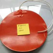 12 В Диаметр 300*1.5 мм тепла горячей площадку для 3D-принтеры Гибкая силиконовая Нагреватель 300 Вт клей 1 лицо 100 К термистор 500 мм привести