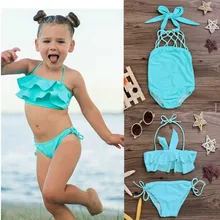 Детский сетчатый купальник для маленьких девочек, купальный костюм, танкини, комплект бикини, пляжная одежда