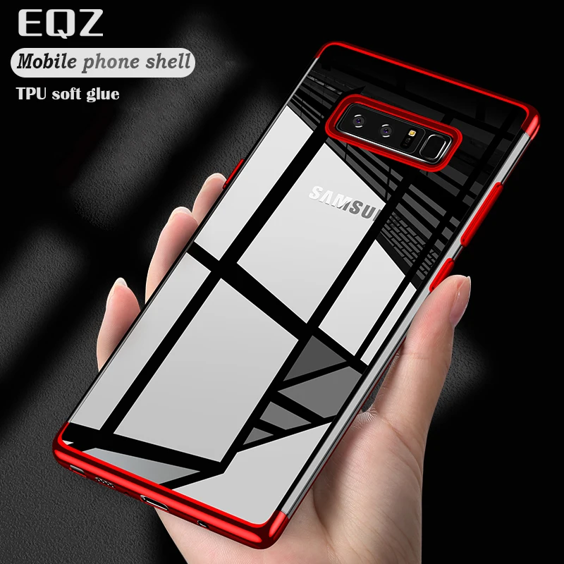 

EQZ Plating Ultra thin Soft TPU Phone Case For Samsung Galaxy Note9 8 Cover Shell For Samsung Note 8 9 Luxury Protective Cover