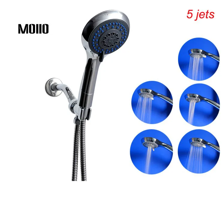 MOIIO New Design Hand Held Shower Head Chrome 5 Jets Outlets Watersaving Shower with Best Quality High Pressure Shower Head MOIIO New Design Hand Held Shower Head Chrome 5 Jets Outlets Watersaving Shower with Best Quality High Pressure Shower Head