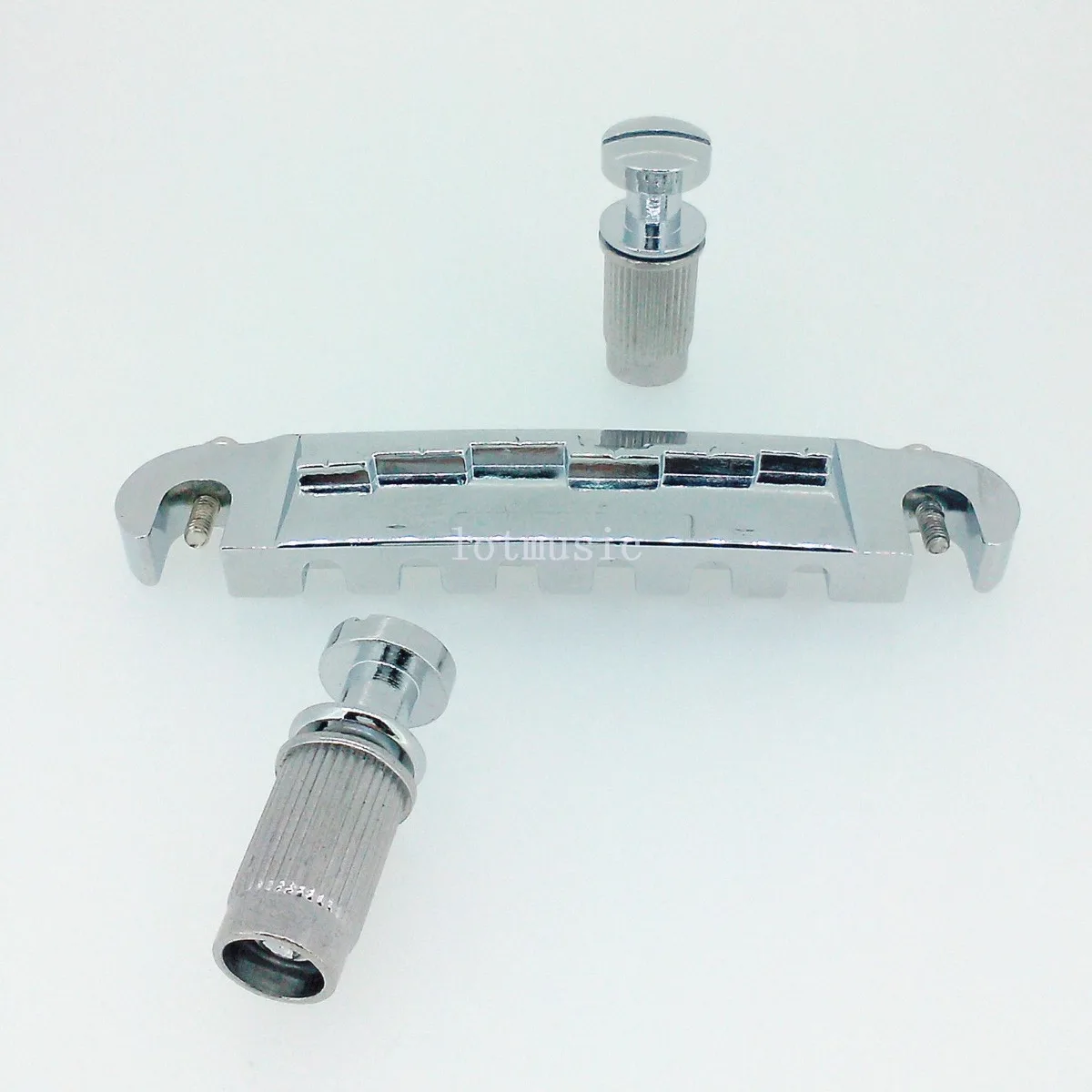 10Pcs Chrome 6 String Acoustic Guitar Bridge Stop Tailpiece For Les