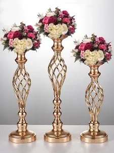 IMUWEN Vases Candle-Holders Centerpiece Flowers Metal-Stand Party-Decor Road-Lead-Table IMUWEN Vases Candle-Holders Centerpiece Flowers Metal-Stand Party-Decor Road-Lead-Table