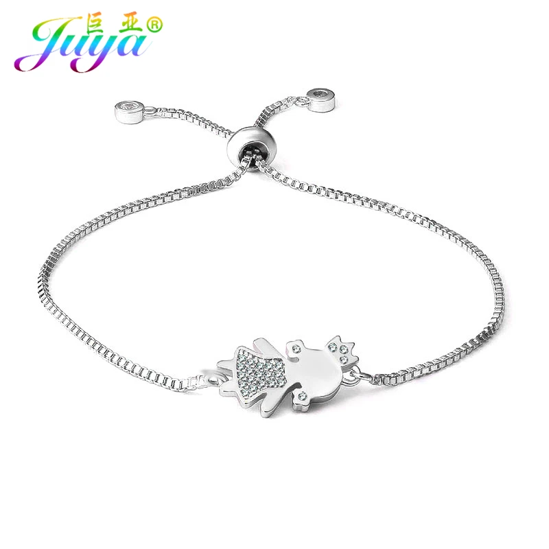 Juya DIY Подарочный браслет золотой/белый золотой цвет корона мальчик девочка мама