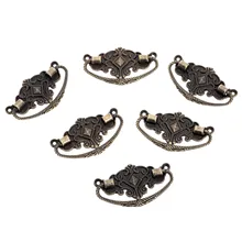 6Pcs Antique Brass Furniture Handle Vintage Cabinet Knobs and Handles Door Pull Handle Cupboard Handles Knobs Furniture Fittings wholesale antique hardware brass cabinet handle vintage drawer handles and knobs door pull bat decorative furniture fittings