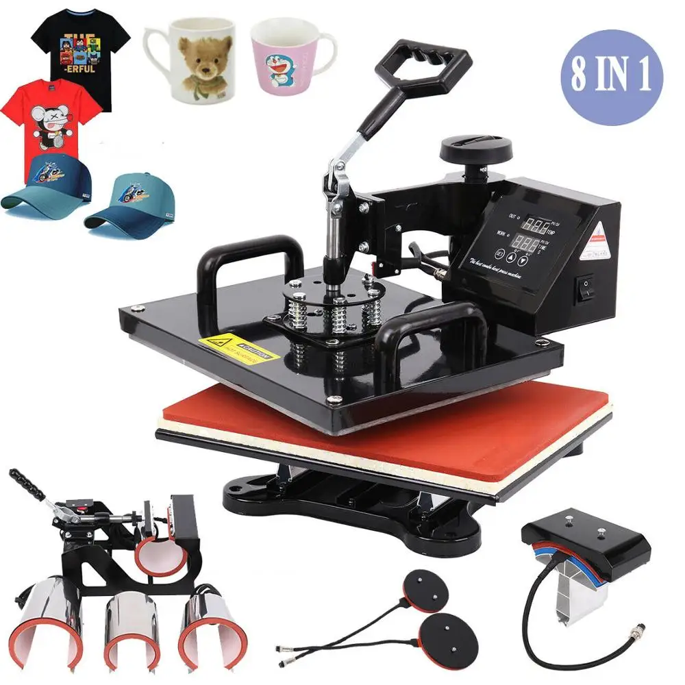 

Ship from EU! Advanced 8 In 1 Combo Heat Press Transfer Machine Sublimation Heat Press For Plate Mug Cap T-Shirt Phone case