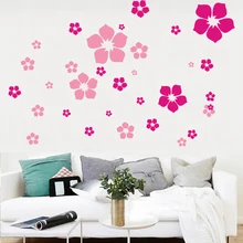 Экологичные цветы на стену, красивые DIY наклейки для комнаты, модный Декор, s Защита для детей, гостиной, спальни, съемная Наклейка на стену