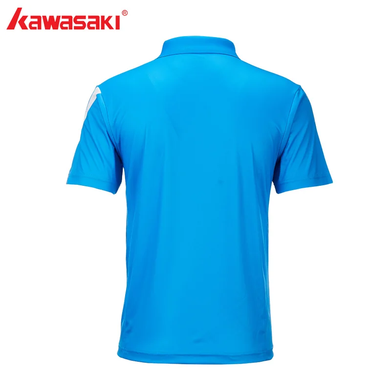 KAWASAKI Брендовые мужские футболки поло, быстросохнущие футболки из полиэстера для теннисного стола, спортивная одежда с пуговицами ST-T1011