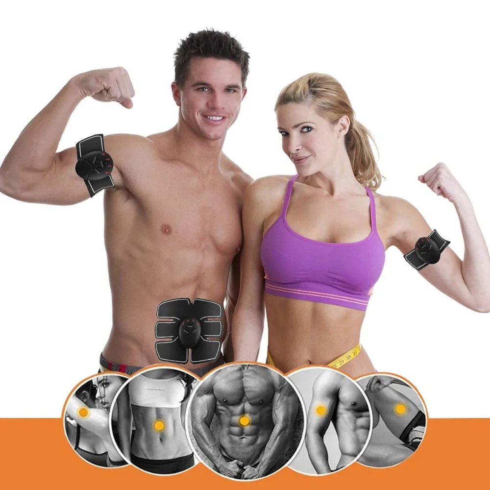 Vibration Fitness Massager Abdomen Trainer Battery Electronic Muscle Exerciser EMS Wireless Stimulator Drop shipping