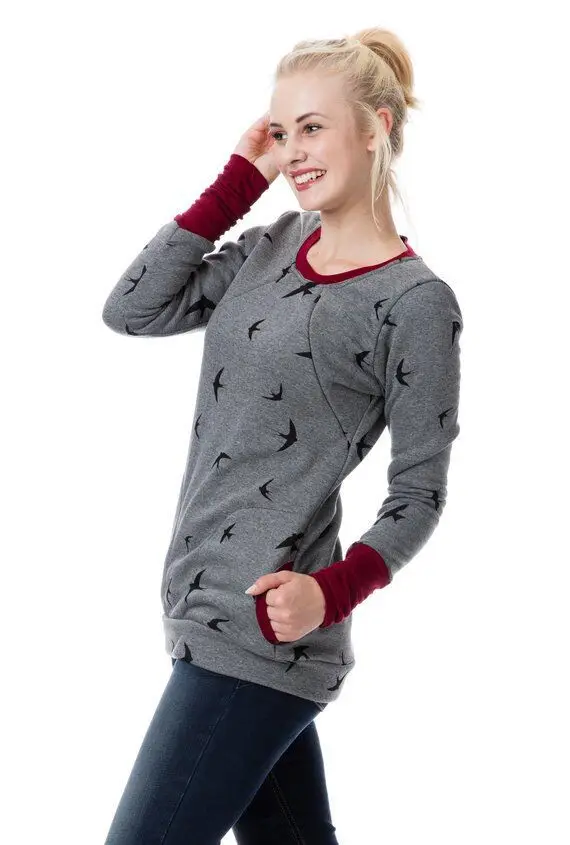 Sudaderas con capucha de maternidad llevar bebé titular embarazada sudadera embarazo con capucha Top invierno ropa de lactancia Tops para mujeres