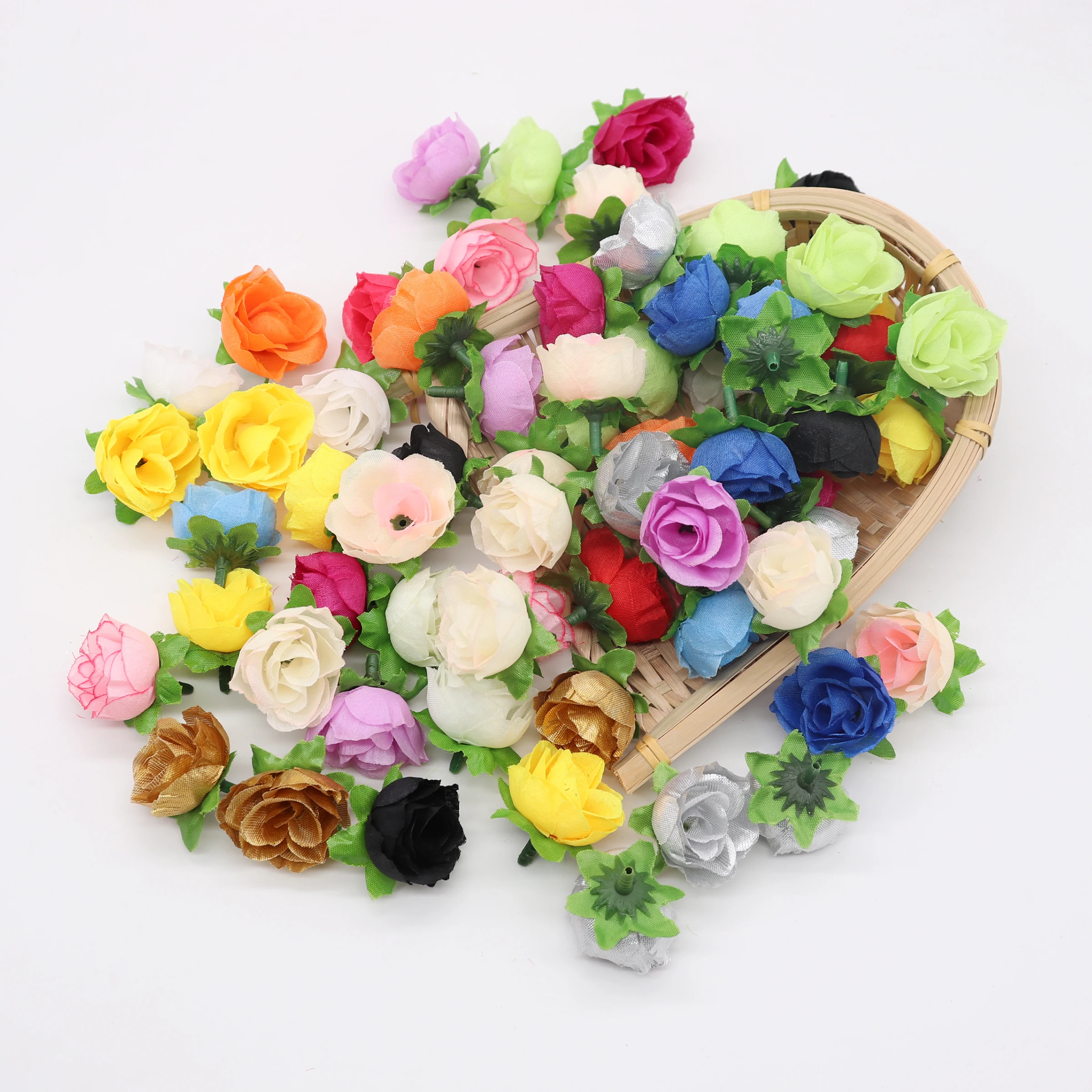 

10Pcs 3cm Multicolor rose Flower Heads Mini Silk Artificial Flowers for Wreath Scrapbooking Home Wedding Decoration