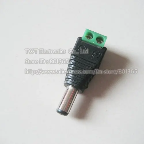 

DC Power Jack Connector Male CCTV 12V Cable 2.1X5.5mm DC Male Adapter Plug,1000pcs ,Free shipping