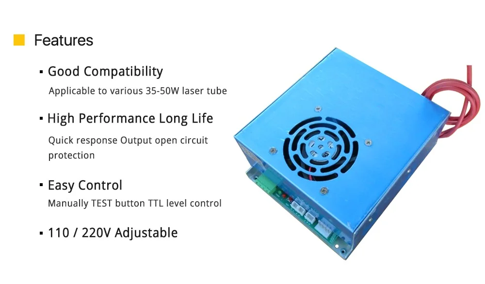 LY 40 Вт CO2 лазерный источник питания для лазерной трубки маркировки лазерная гравировка резка машины 110 В 220