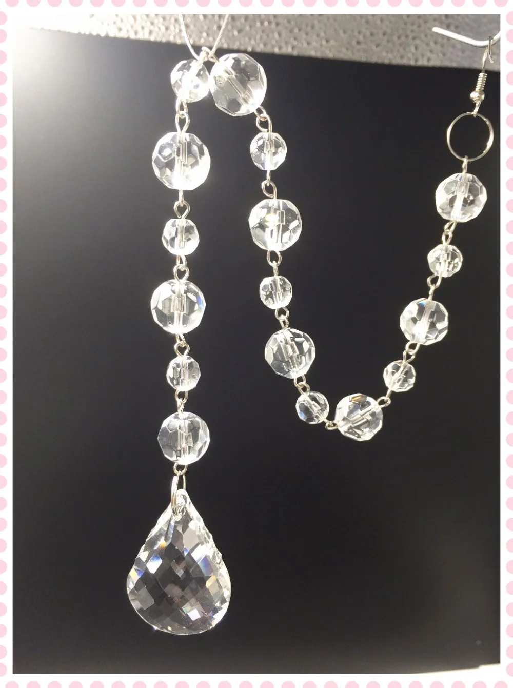 180Chains Crystal Chandelier Parts 30cm Faceted Ball Strand Garland + 38mm Pendant Crystal Chain Room Chains