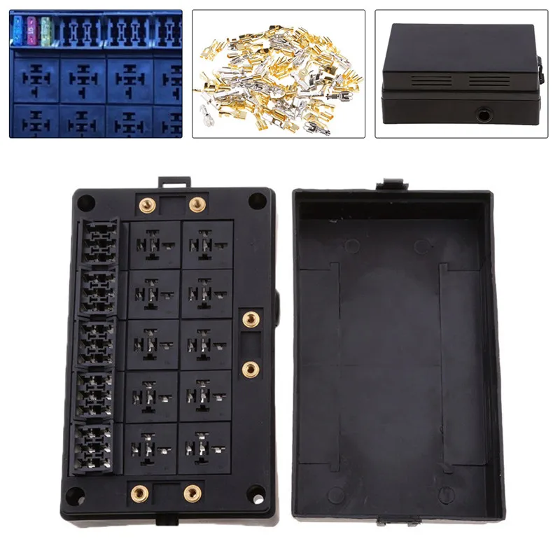 

New Style High Quality Universal 18-way Blade Fuse Holder + 10-way Relay Socket Box Dust-proof For Automotive Marine#293091