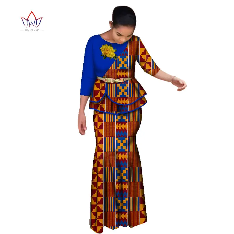 mulher dashiki livre headscarf africano roupas elegante vestido de festa wy2642