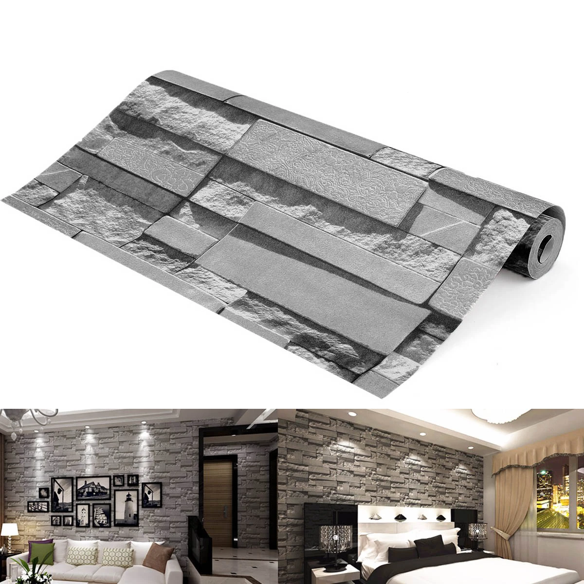 

3D Wall Stickers Brick Pattern Textured Non woven Wallpaper for Kitchen Furniture Stickers PVC Home Decor 0.53*10m/0.23*9.5m