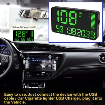 

Set HUD Speedometer Kit C90 Car Digital Display Warning Black Accessories