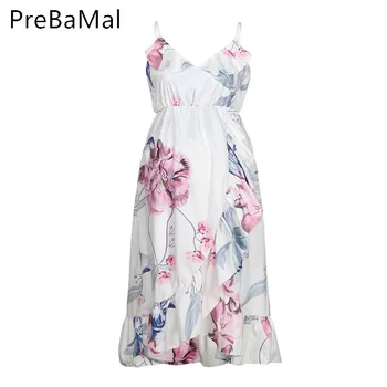 

2019 Fashion Sling Maternity Dresses Casual Floral Sexy Dress Clothes For Pregnant Women Comfortable Summer Sundress C0020