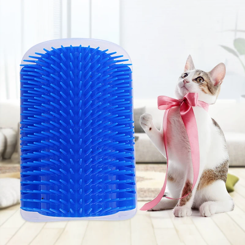 Pet Cat Corner Brush Comb Toy Play Plastic Scratch Bristles Arch Massager Self Grooming Scratcher Cats Toys Products | Дом и сад