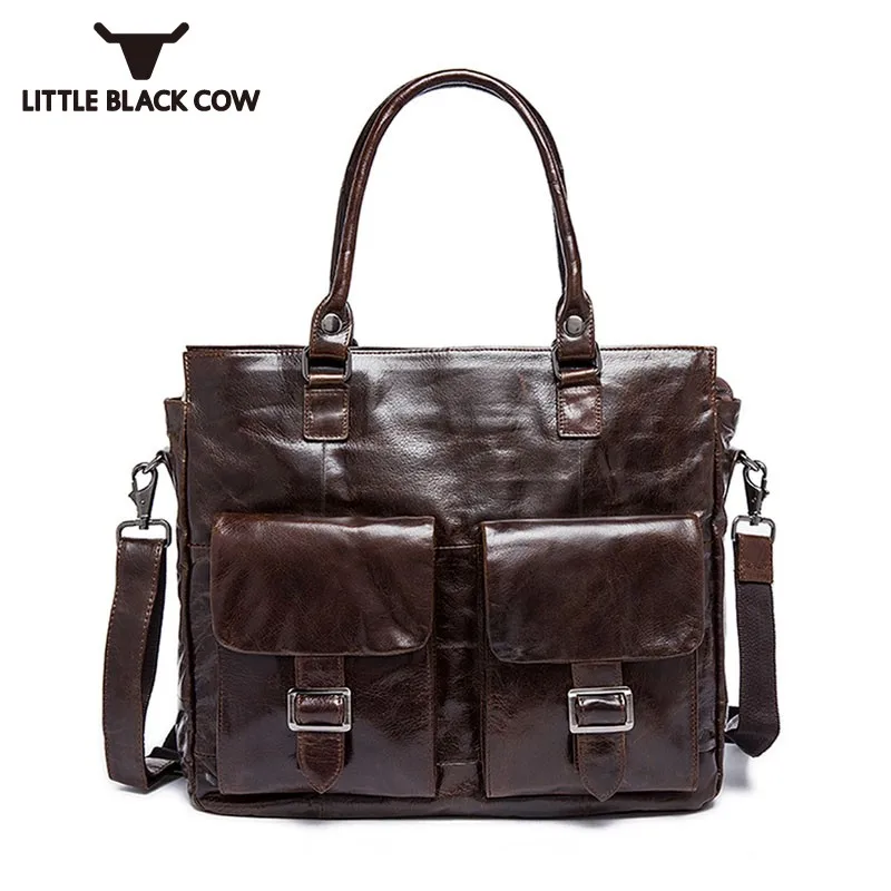 

England Style Luxury Genuine Leather Business Man Handbag Softshell Briefcase Vintage Pockets Crossbody Bag Satchels College Bag
