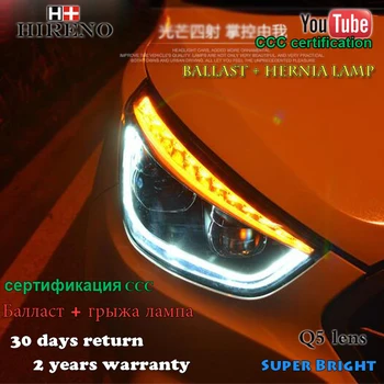 

Hireno Headlamp for 2013-2015 Hyundai ix35 Headlight Assembly LED DRL Angel Lens Double Beam HID Xenon 2pcs