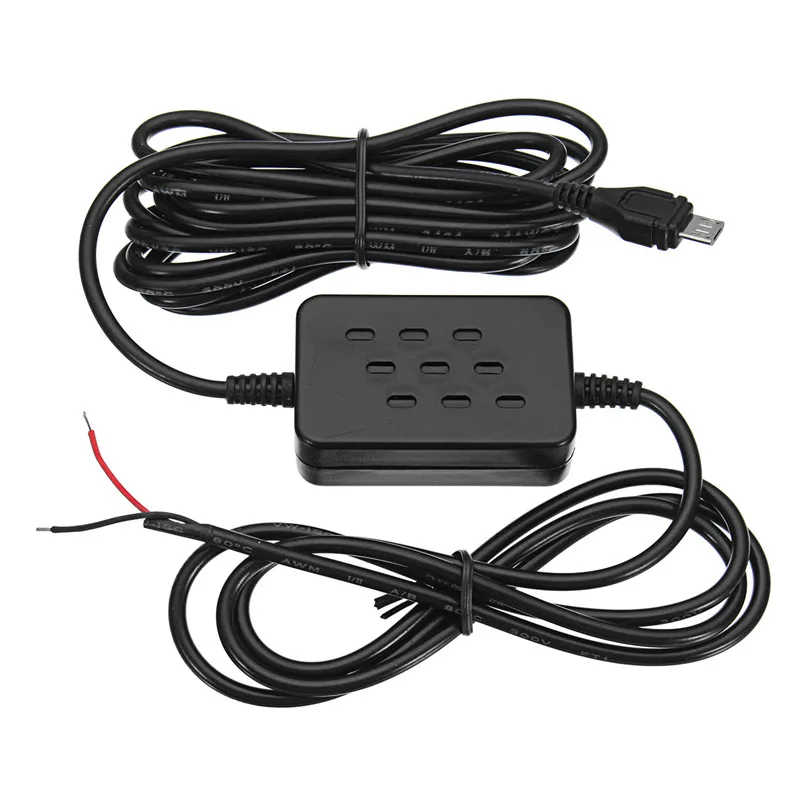 Автомобильный gps dvr камера адаптер DC12/24 В до 5 В пост 2A преобразователь Micro Mini USB/DC 3,5 мм проводной для Dash Cam жесткий провод комплект