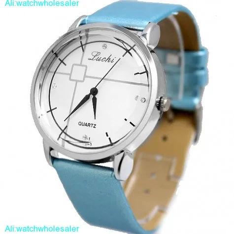 FW824D White Dial Light Blue Band PNP Shiny Silver Watchcase Women Fashion Watch